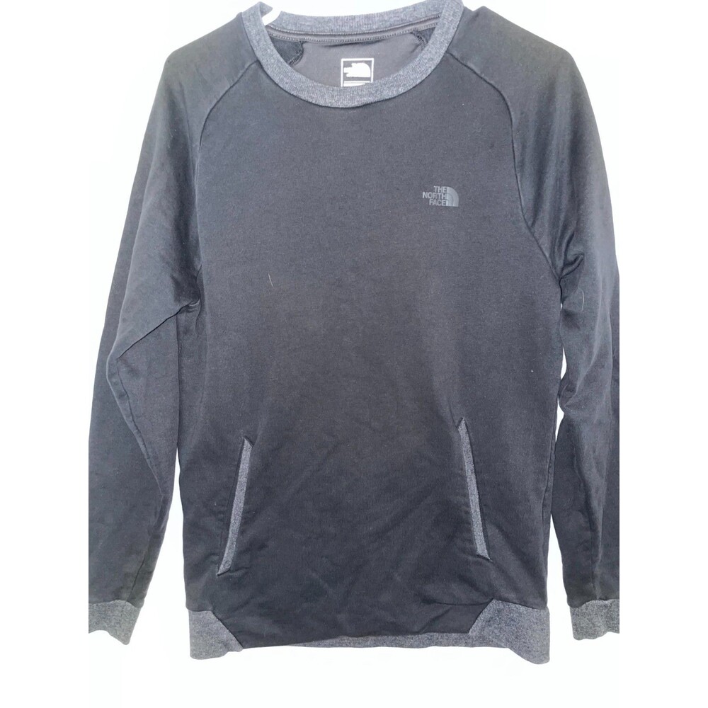The North Face Flashdry Sweatshirt Mens sz S Black Pockets Hiking Outdoors